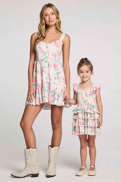 Kid's Cherie Mini Dress - Vanilla Floral