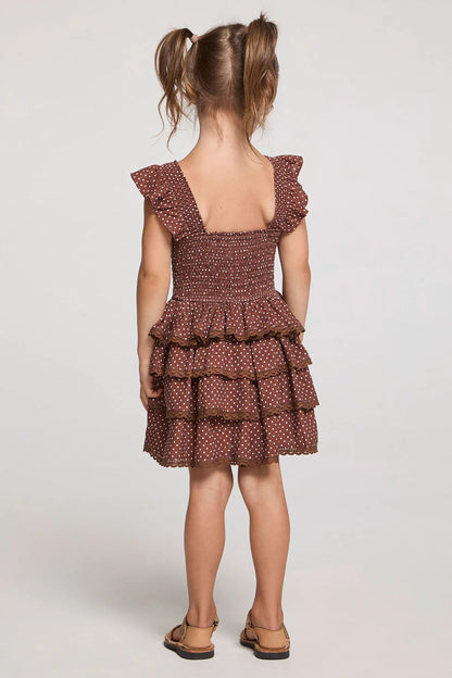 Girl's Cherie Mini Dress - Mocha