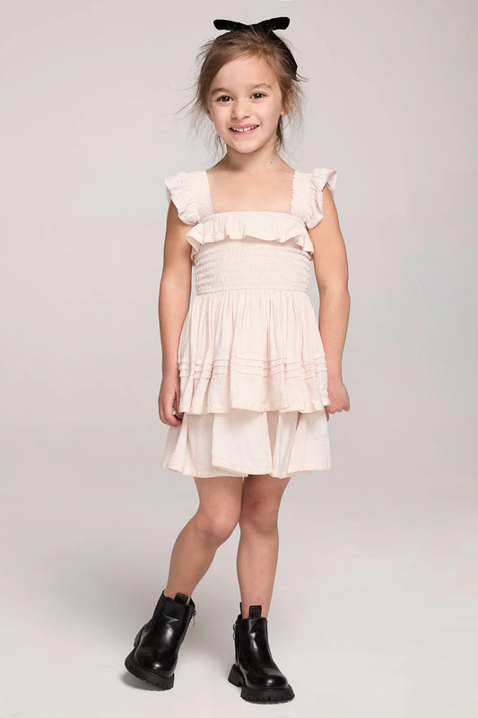 Girl's Norah Mini Dress, Ivory