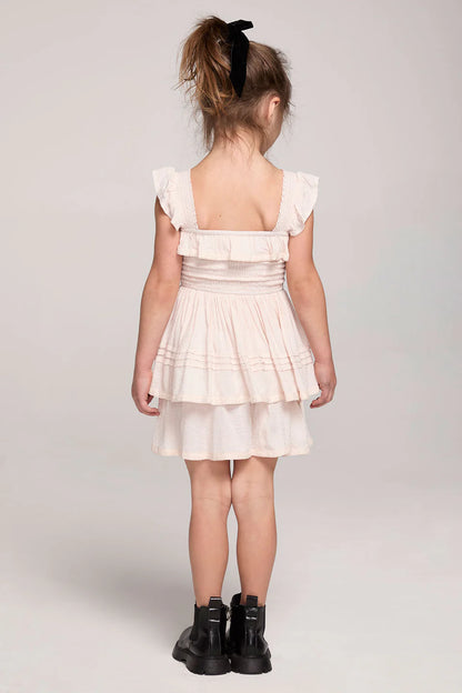 Girl's Norah Mini Dress, Ivory