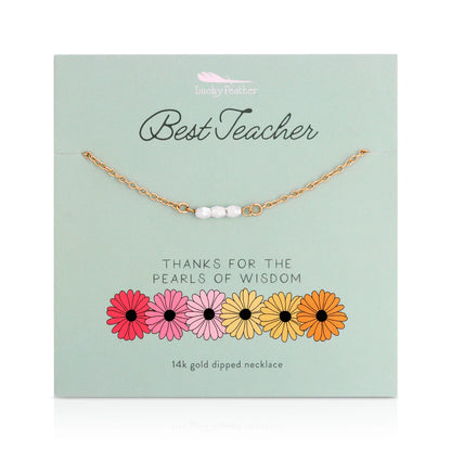 Teacher Necklace, Pearls of Wisdom