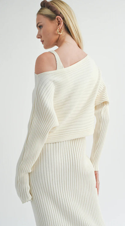 Gabi Sweater Top & Dress Set Natural
