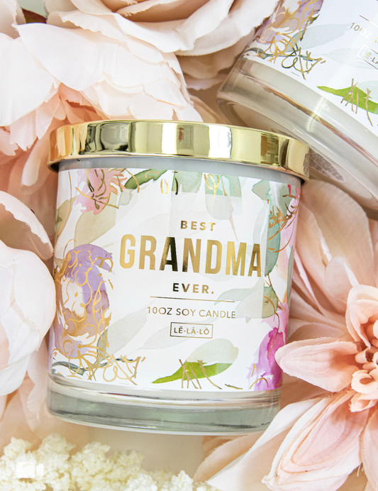 10oz Gold Lid Floral, Best Grandma