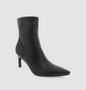 Henrie Black Leather Heeled Bootie