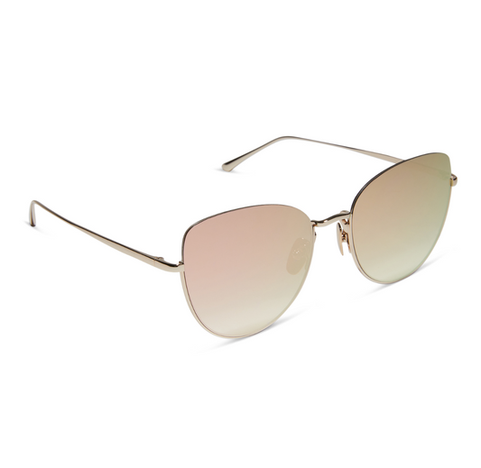 Kinsley Sunglasses, Champagne + Taupe Mirror