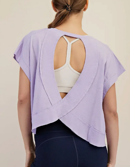 Cotton Slub Open Back Top & Short Set