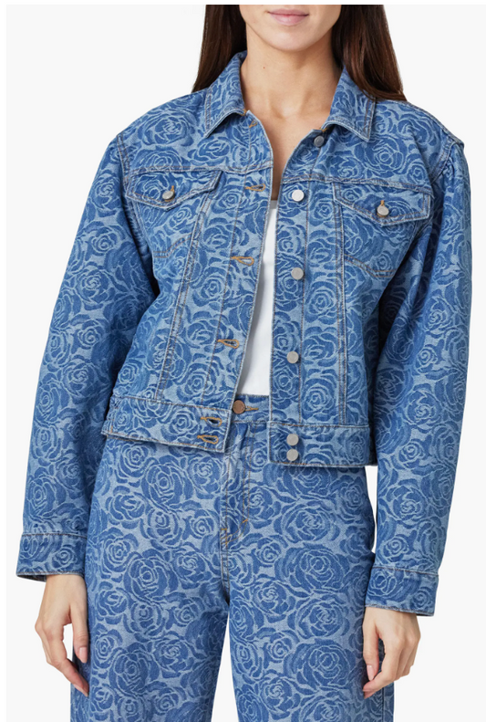 Crop Floral Trucker Jacket