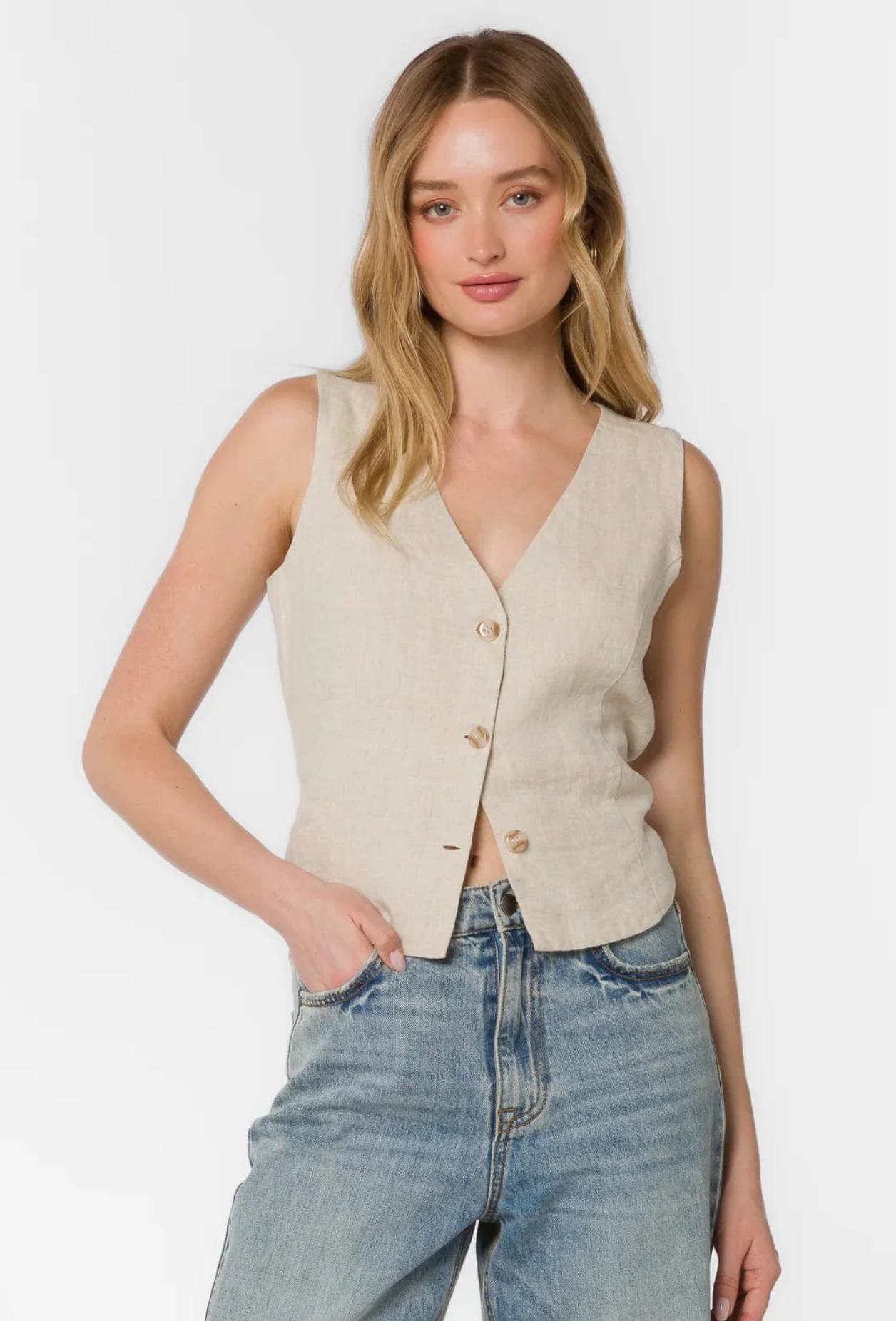 Dellis Linen Vest Tank