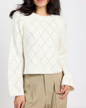 Selena Diamond Pointelle Sweater Ivory