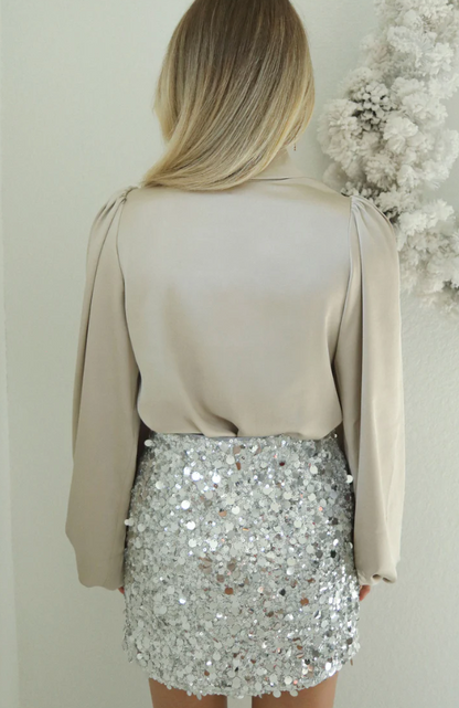 Put Together Bodysuit Prosecco Satin