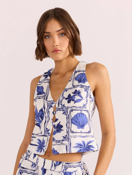 Sylvie Keyhole Top, Postcard Floral