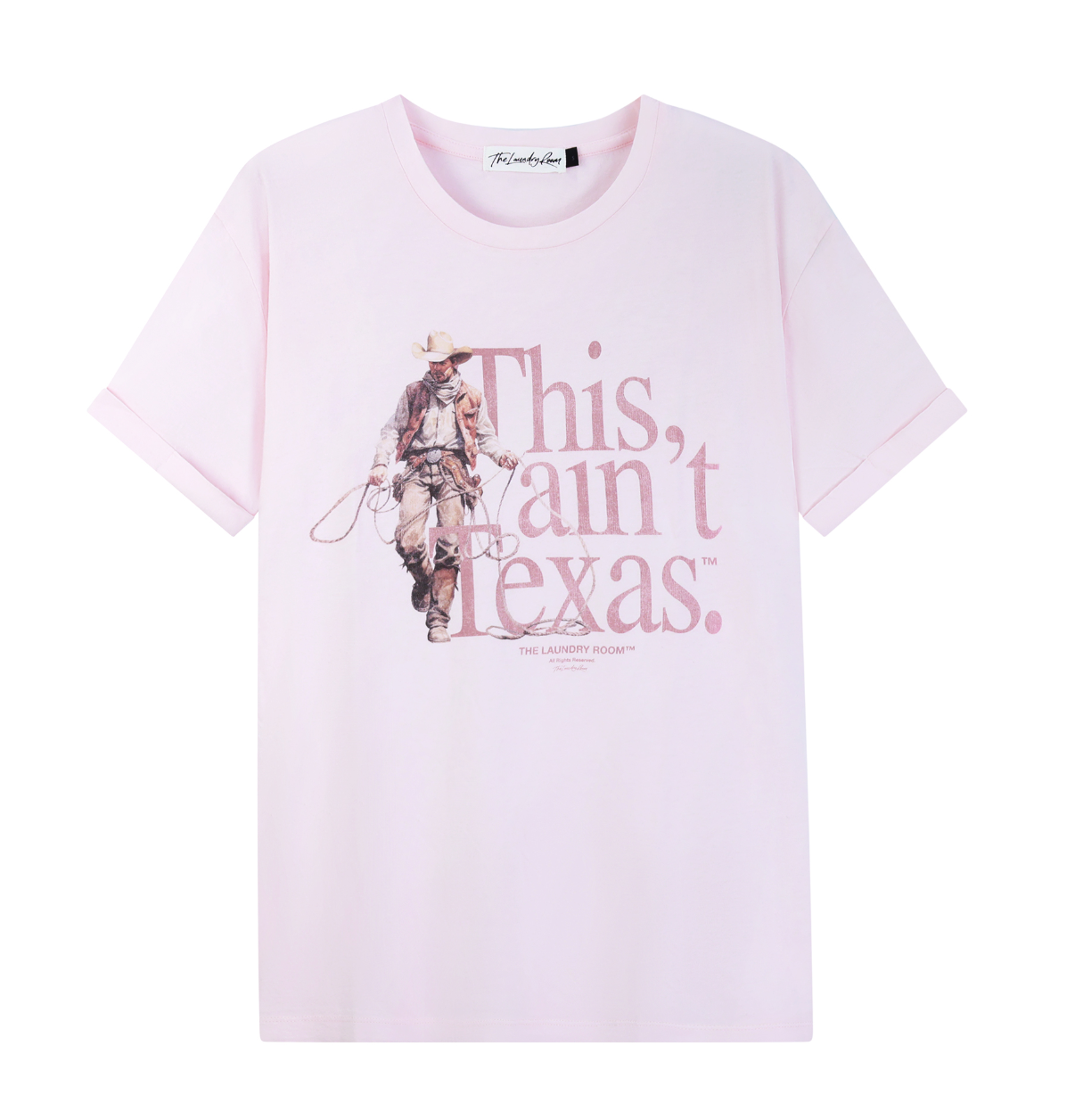 This Ain't Texas Roper Oversized Tee, Blush Pink