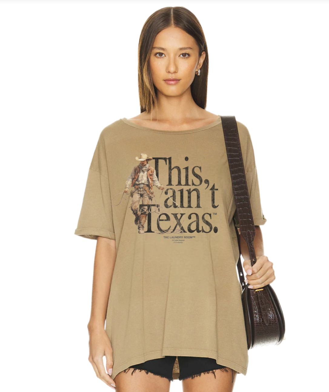 This Ain't Texas Roper Oversized Tee, Blush Pink