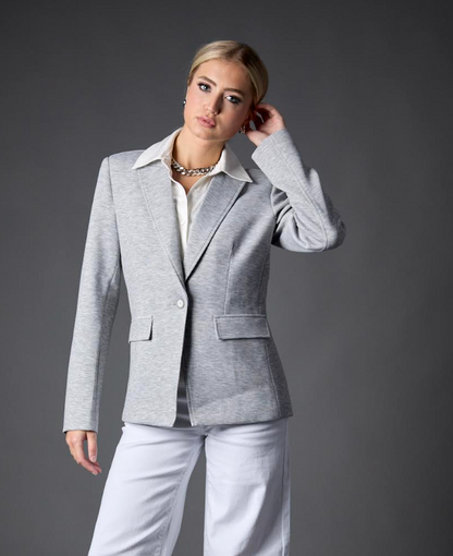 Helen Blazer, Heather Cement/White Shirt