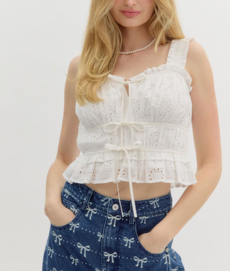 Eyelet Bows Tank