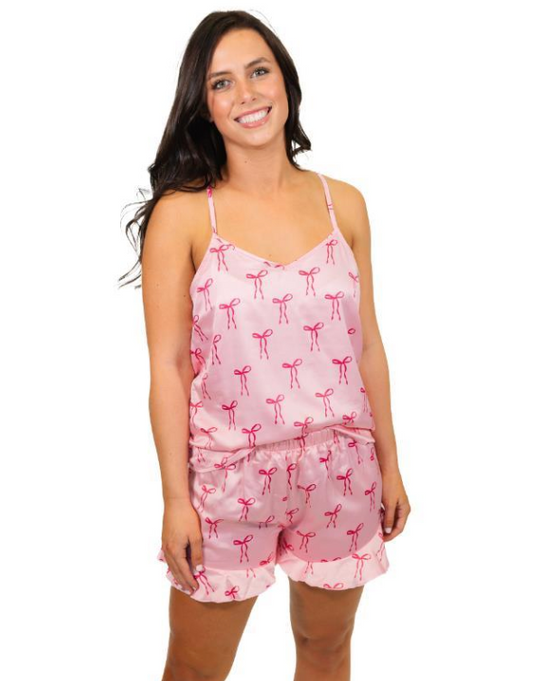 Tied With A Bow Tank/Shorts PJ Set