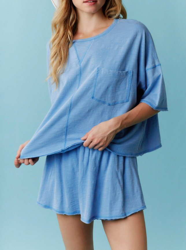 Mineral Washed Cotton Basic Skort