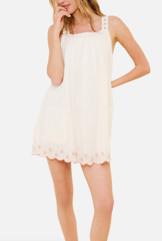 Latecia Embroidered Babydoll Dress