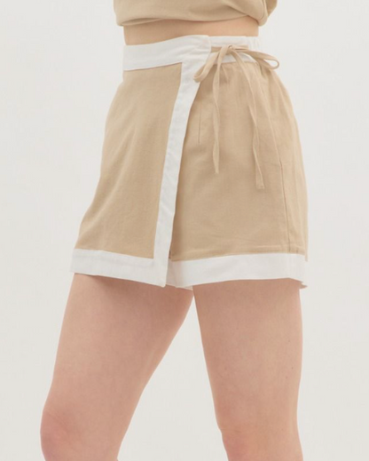 Taupe/Cream Colorblock Tank & Short Set