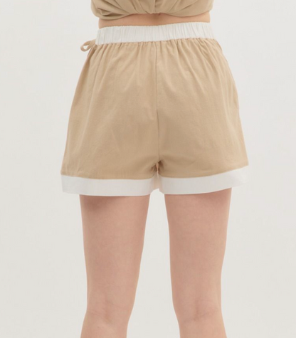 Taupe/Cream Colorblock Tank & Short Set