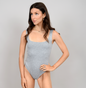 Tia Sleeveless Scoop Bodysuit - Grey