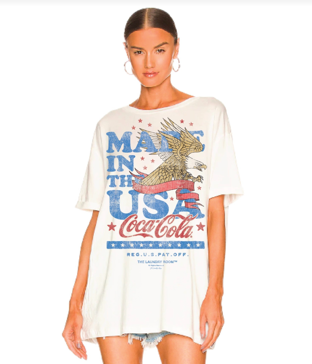 Coca Cola USA Banner Oversized Tee