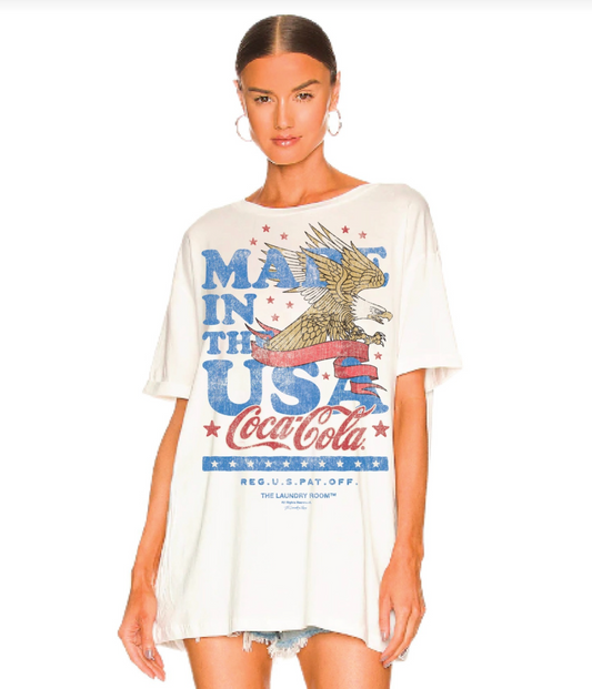 Coca Cola USA Banner Oversized Tee