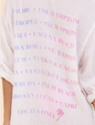 White Printed Button Down Shirt - Vacation Names