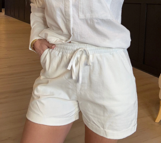 Manor Drawstring Shorts Tocuyo - White