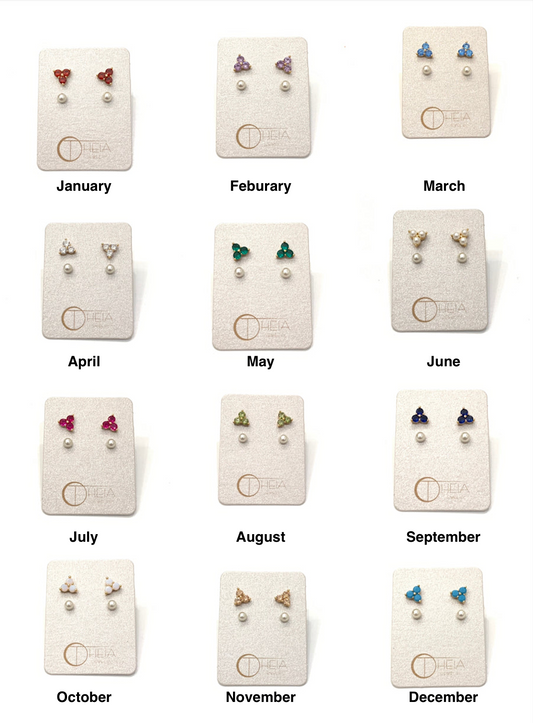 Birthstone Stud Earring Set