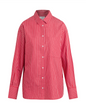 The Boyfriend Button Down - Cherry/White Stripe