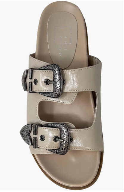 Dolly Slide Sandal, Bone