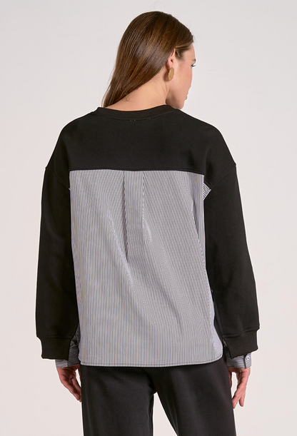 Long Sleeve Mixed Media Top