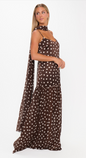 Dalia Maxi Dress, Chocolate Polka