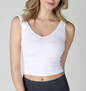 V Neck Ribbed Cropped Top, one size