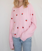 Piper Cardigan - Pink w/ Strawberries