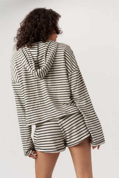 Hometown Textured Stripe Hoodie & Shorts