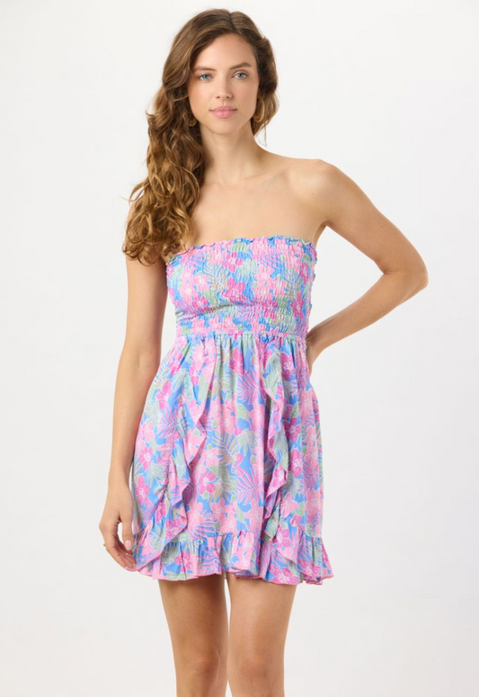 Hoku Mini Dress, Tropics Cornflower