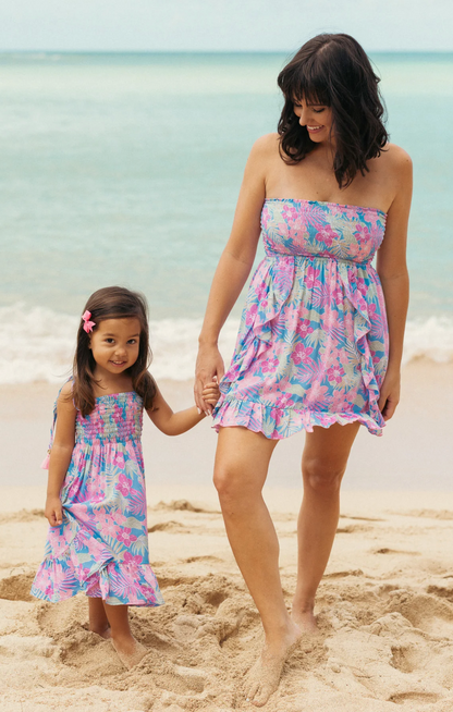 Hoku Mini Dress, Tropics Cornflower