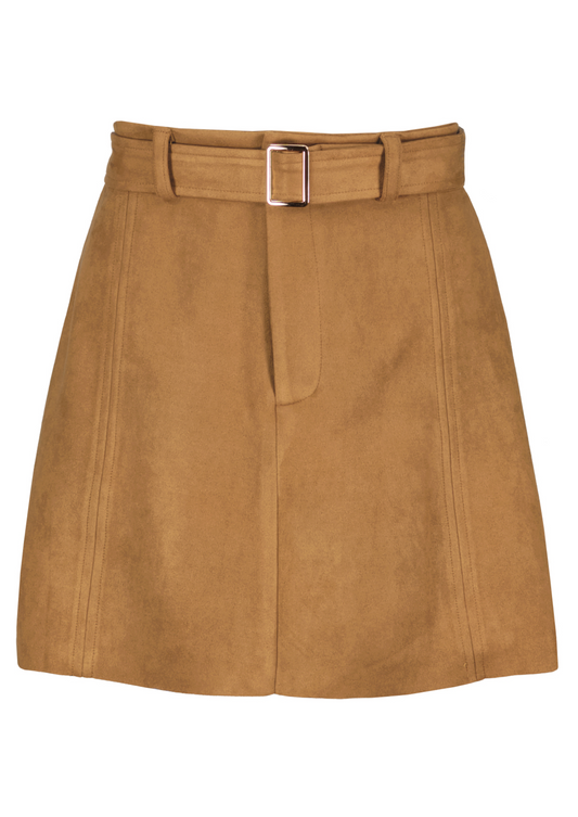 Chelsea Faux Suede Skirt, Honey