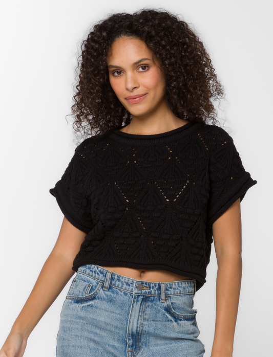 Darlita Sweater Top, Black
