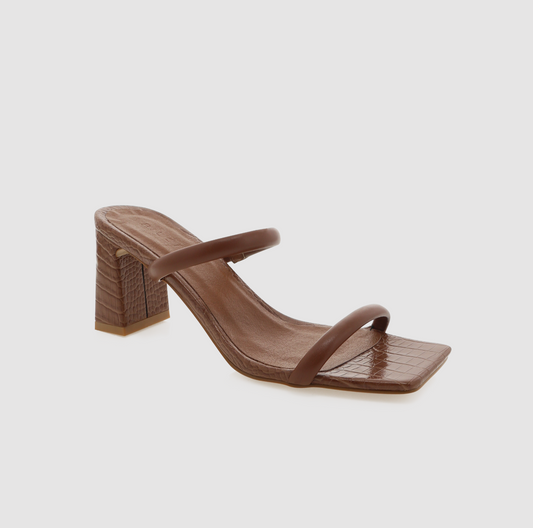 Idele Heels - Wood Croc