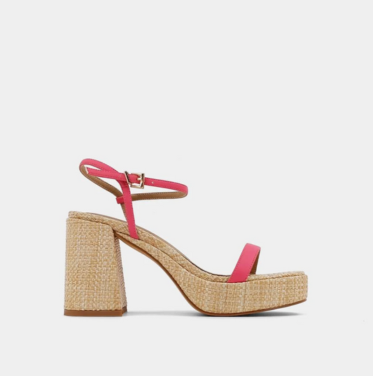 Gretchen Block Heel Sandal, Coral