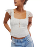 Alma Eyelet Tank, White