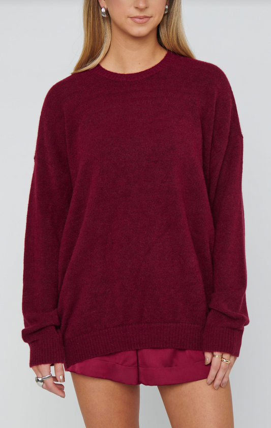 Feel Good Sweater, Maroon Knit