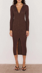 Keani Knit Midi Dress, Chocolate