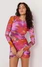 Sierra Mesh Mini Dress, Abstract Floral