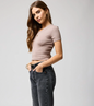 Rib Slim Baby Tee - Mushroom