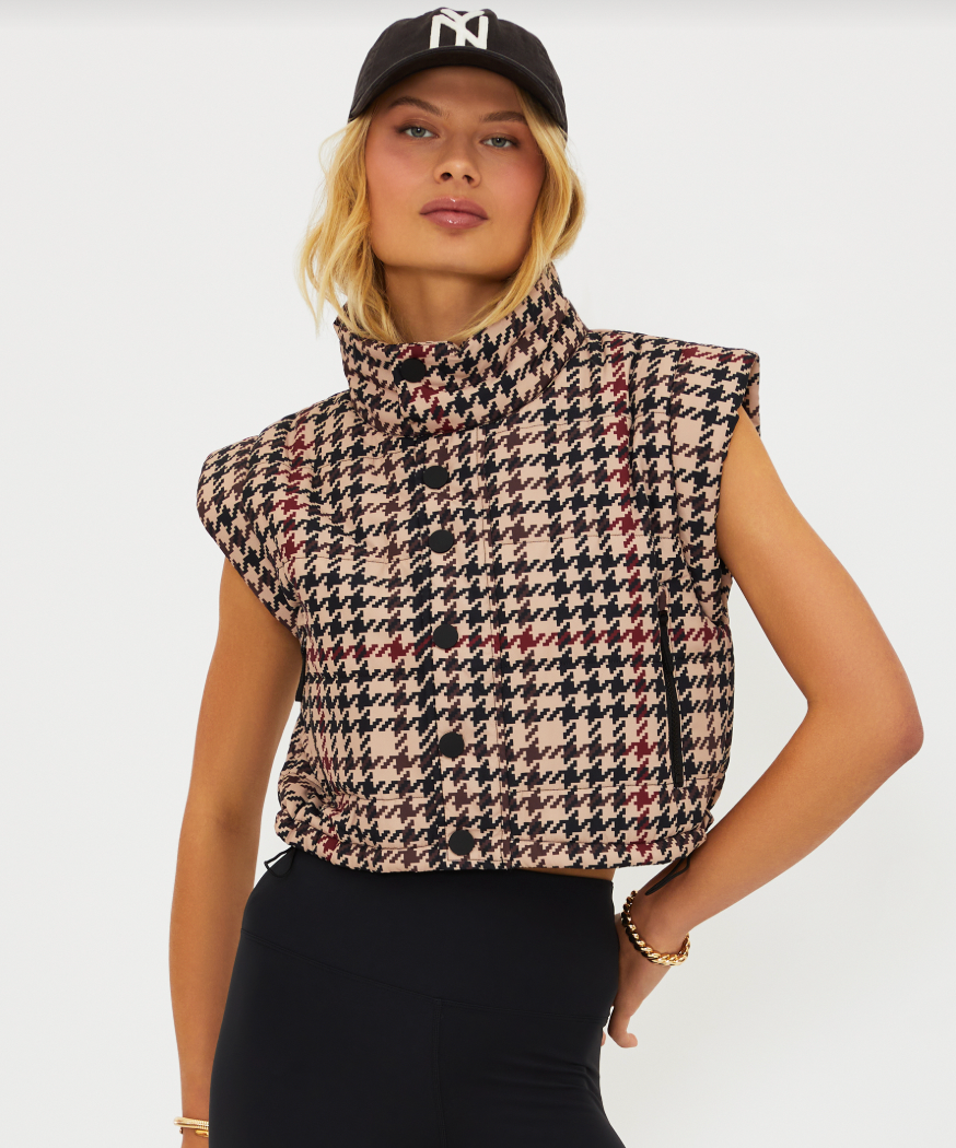 Canyon Puffer Vest, Midnight Houndstooth
