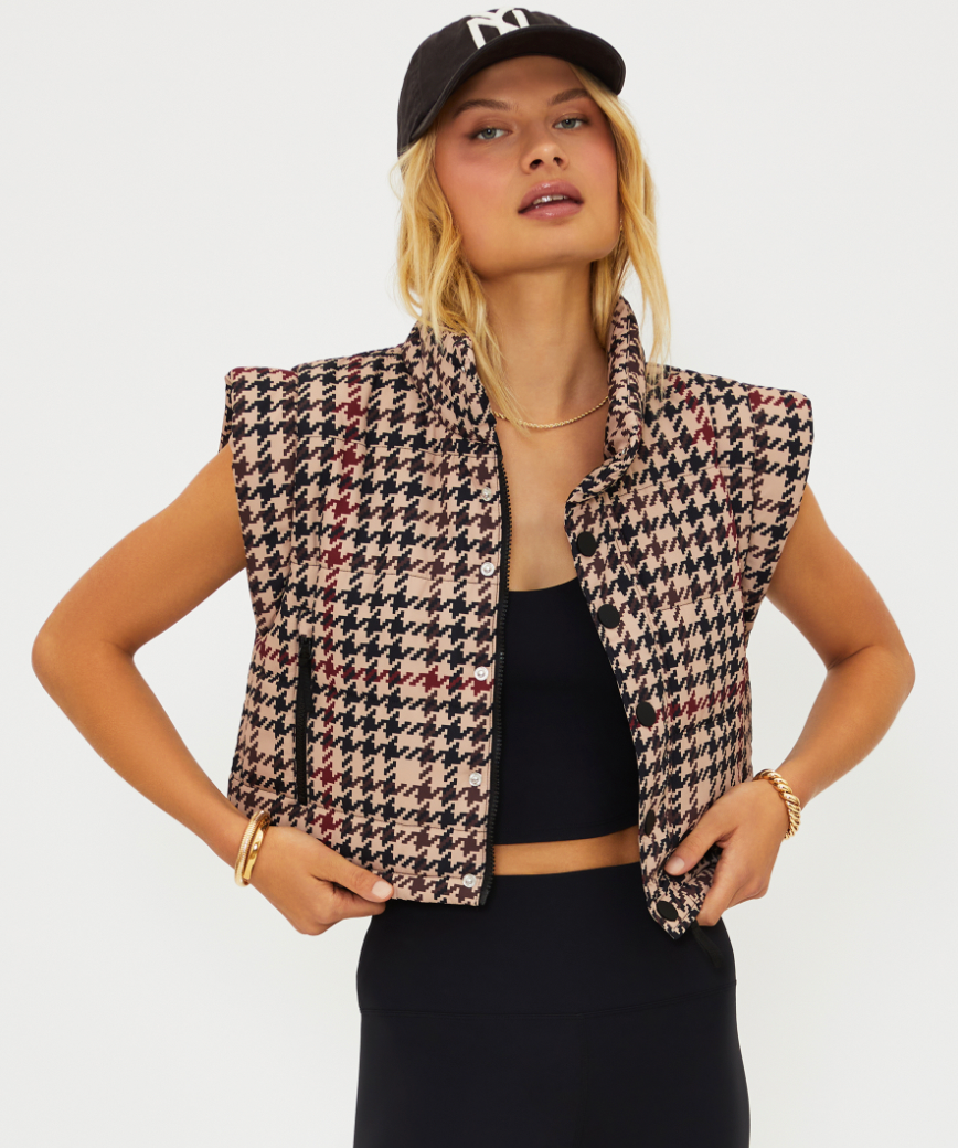 Canyon Puffer Vest, Midnight Houndstooth